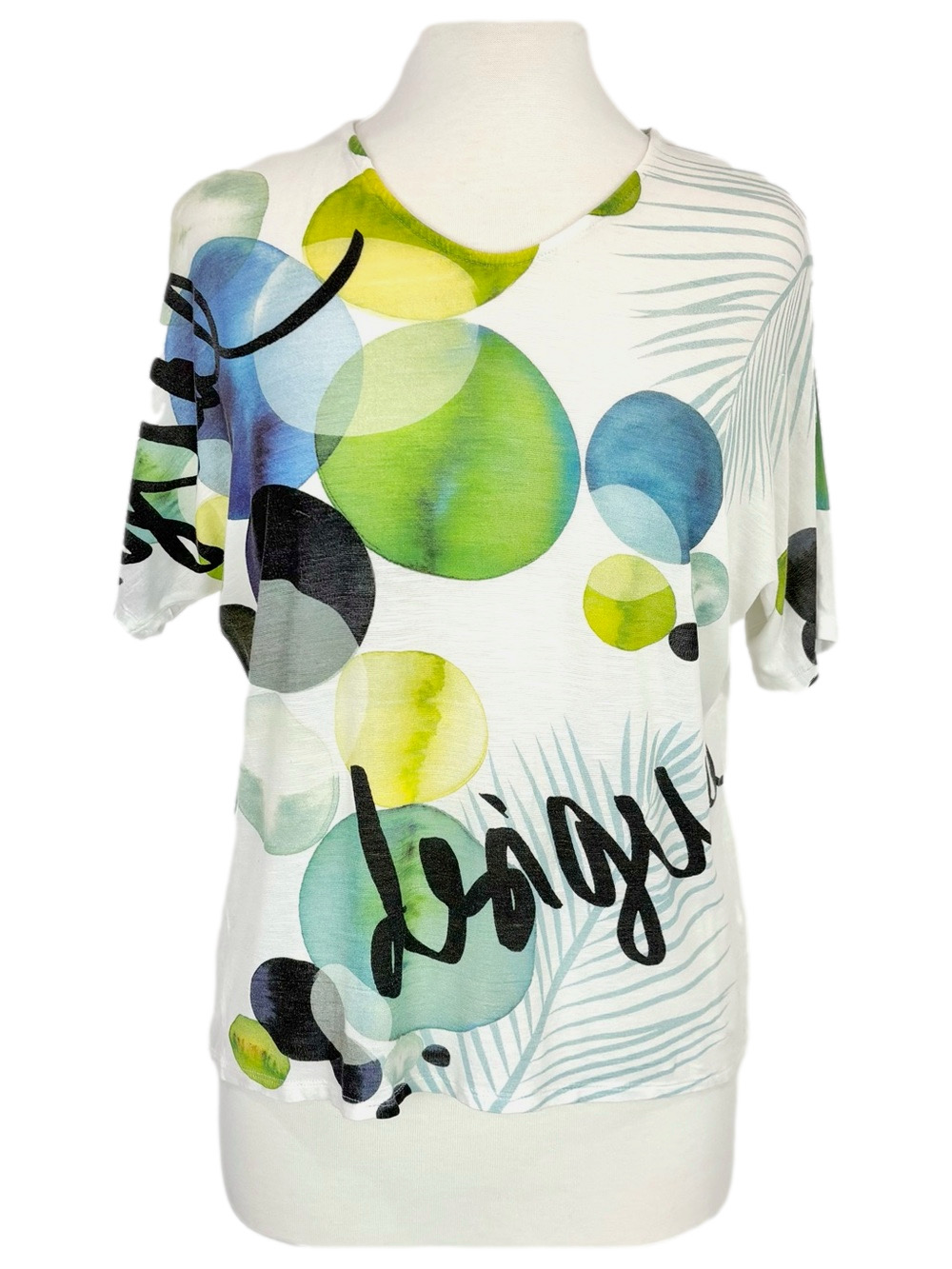 Desigual white circle print t-shirt